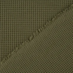Organic Bio Waffeljersey Waffelstrick einfarbig army grün 1,45m Breite