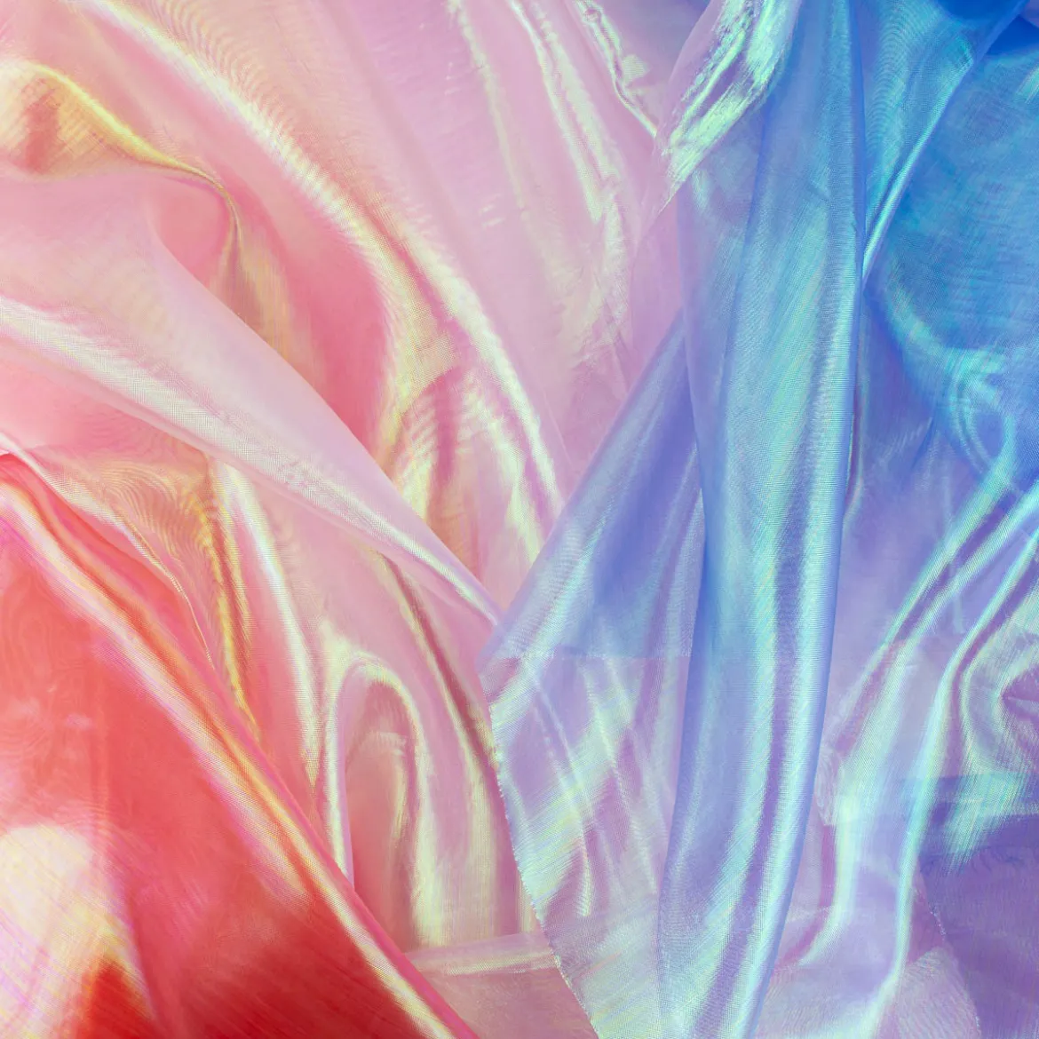 Organza Tüllstoff Farbverlauf Mermaid koralle 1,50m Breite