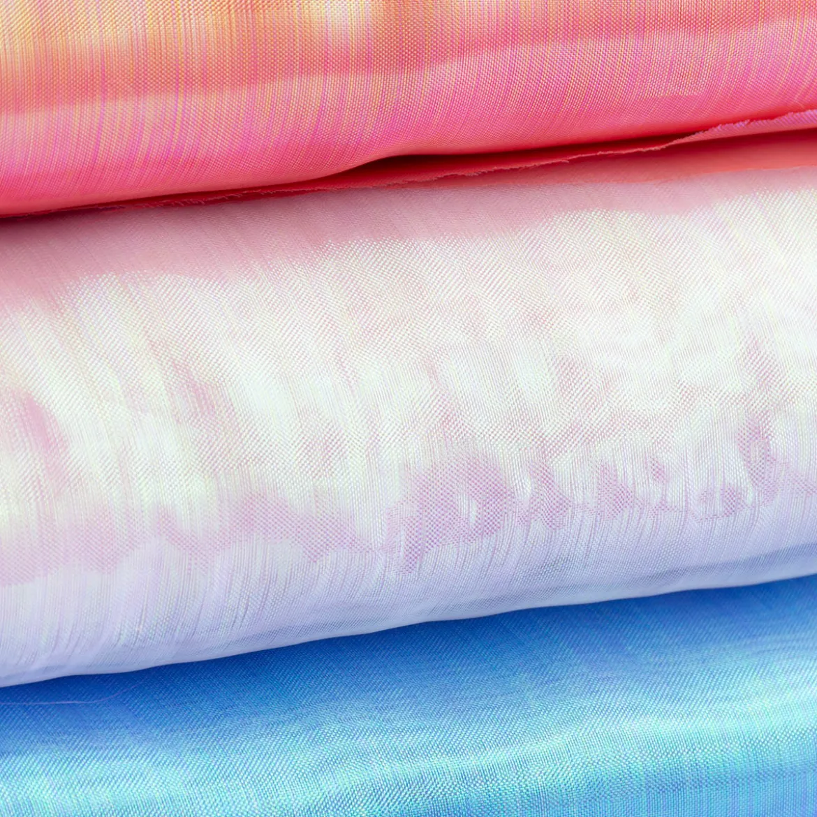 Organza Tüllstoff Farbverlauf Mermaid koralle 1,50m Breite