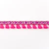 Orientalisches Band Glitzer mit Fransen Meterware fuchsia Breite:2cm