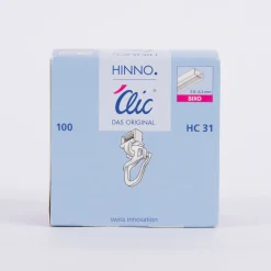 Original Hinno Clic Gleiter HC31 Gardinen-Clickgleiter Klickgleiter mit Faltenlegehaken kurz für 6mm Laufnut 100 Stück
