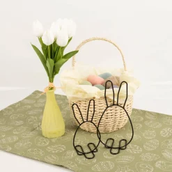 Osterhase Metall schwarz 10x20cm