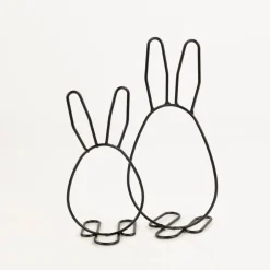 Osterhase Metall schwarz 10x20cm