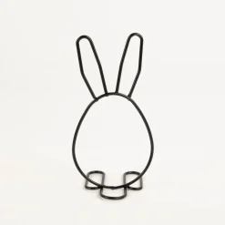 Osterhase Metall schwarz 8x12cm