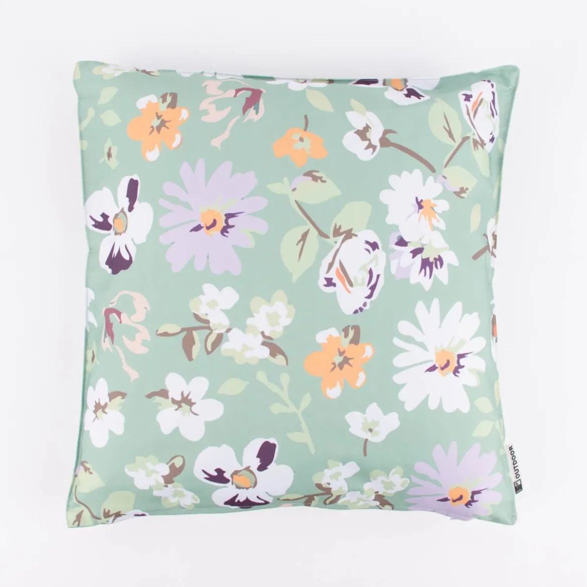 Outdoor Kissen Blüten Blumen grün hellgrün weiß 45x45cm