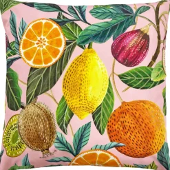Outdoor Kissen Citrus Zitrusfrüchte Aquarell blush pink 43x43cm