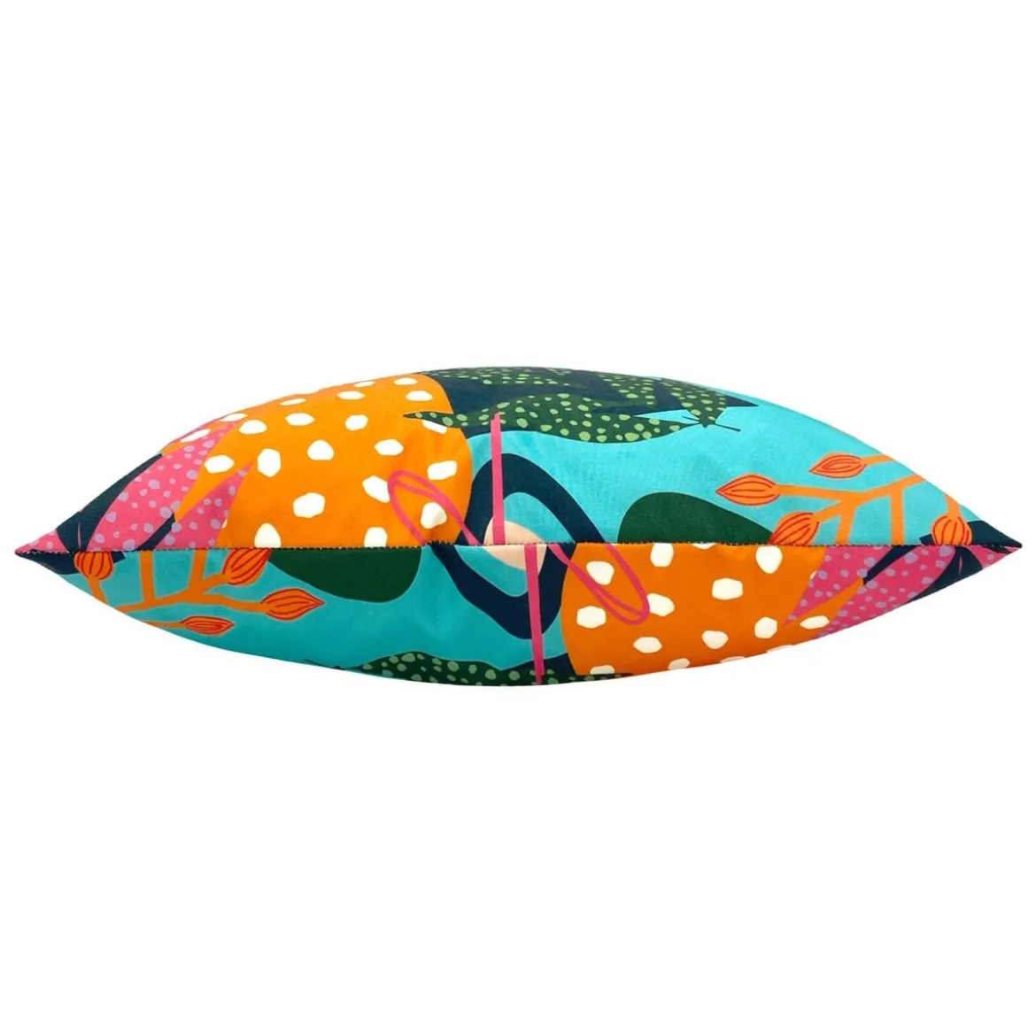 Outdoor Kissen Coralina tropische Blumen aqua pink 43x43cm
