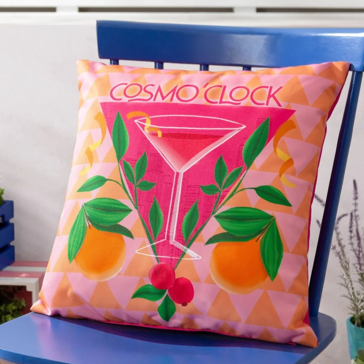 Outdoor Kissen Cosmo O Clock Cocktail pink orange 43x43cm