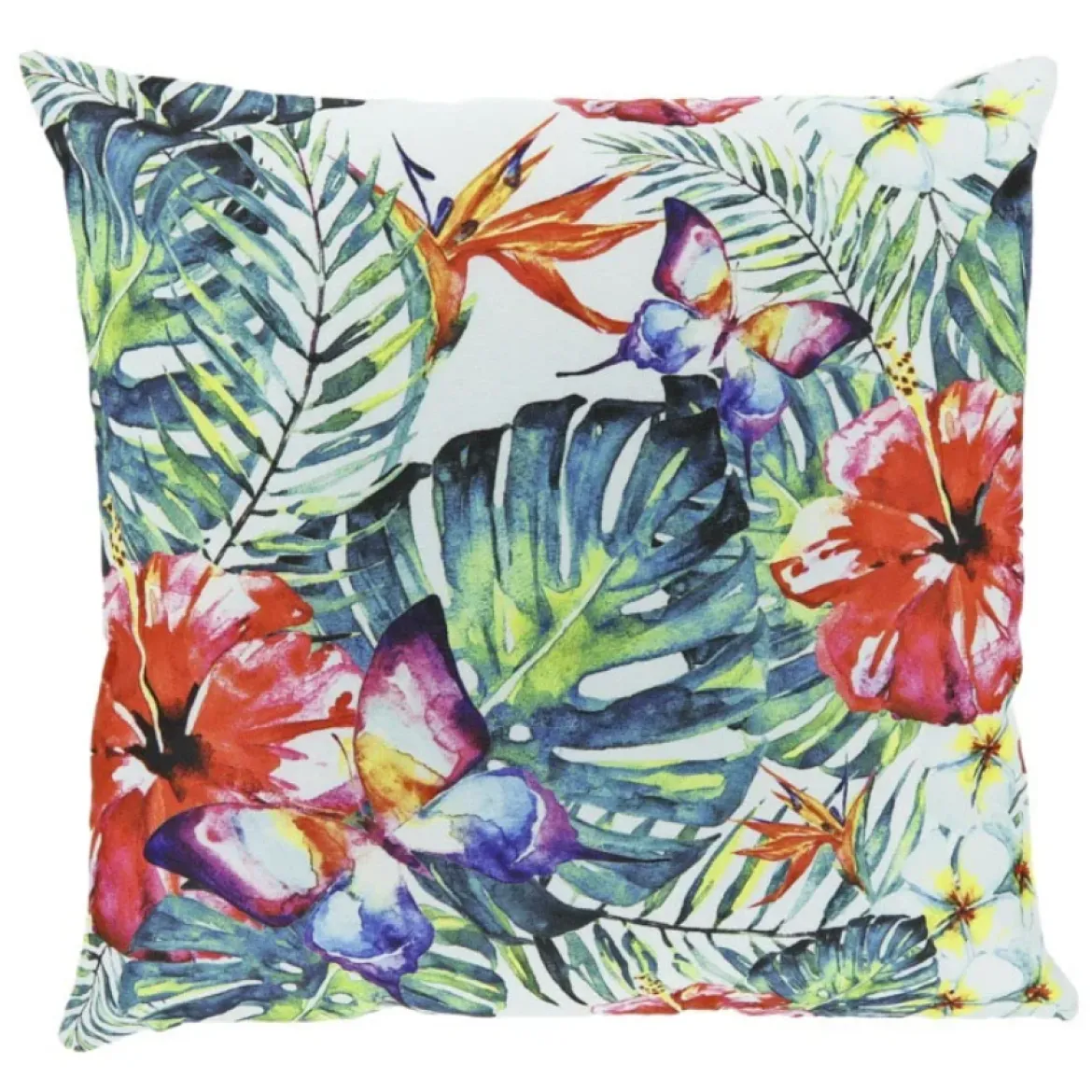 Outdoor Kissen Exotik Schmetterling weiß bunt 45x45cm