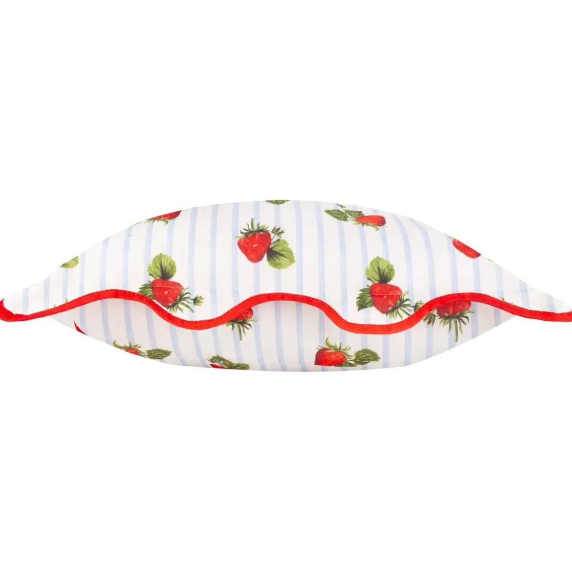 Outdoor Kissen Früchte Erdbeeren Streifen blau 45x45cm