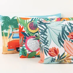 Outdoor Kissen Frutti Früchte weiß bunt wasserabweisend 40x60cm