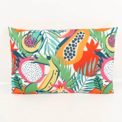 Outdoor Kissen Frutti Früchte weiß bunt wasserabweisend 40x60cm
