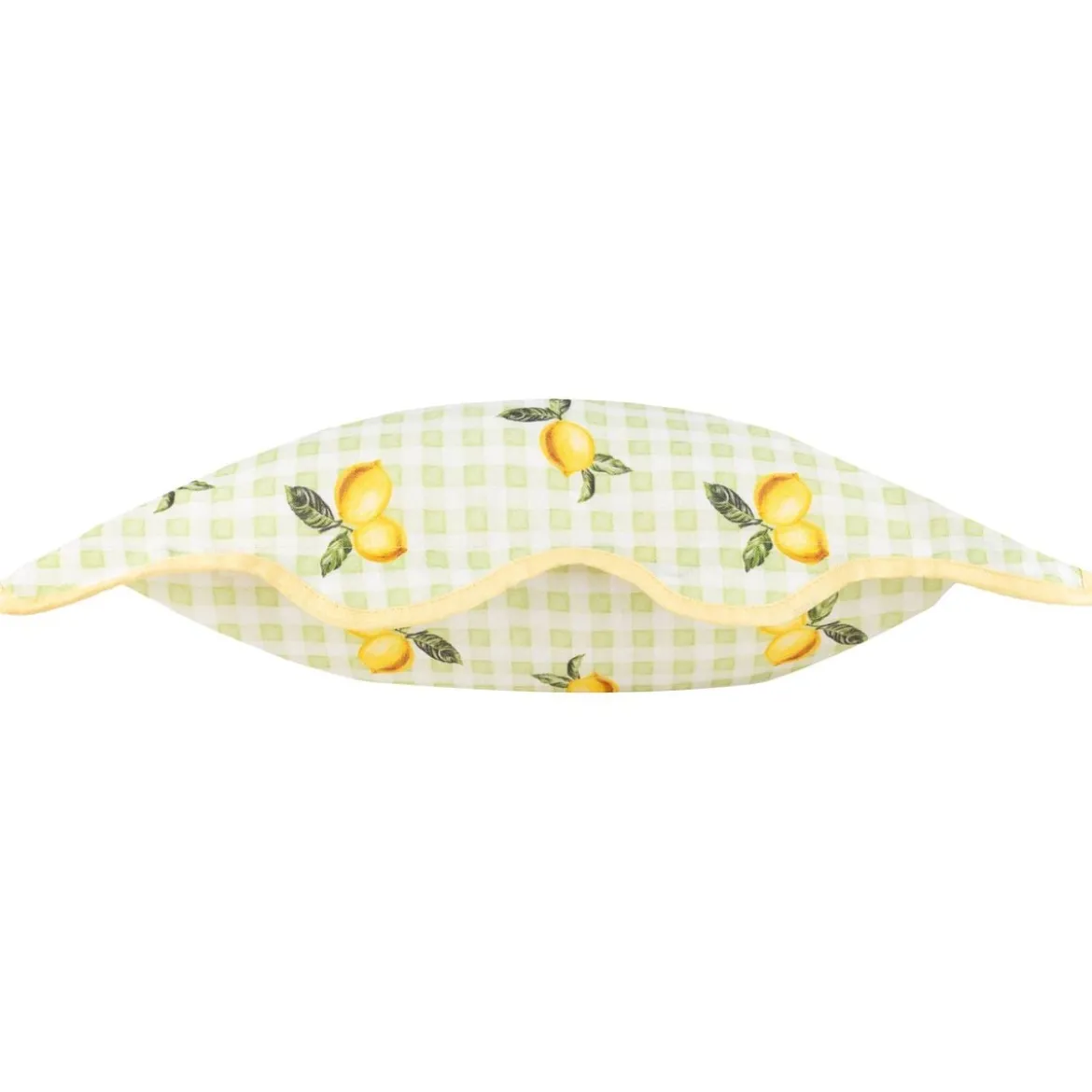 Outdoor Kissenhülle Früchte Zitronen Gingham-Karo salbei 45x45cm