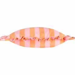 Outdoor Kissenhülle Palm Royale Streifen Rüschen pink orange 50x50cm
