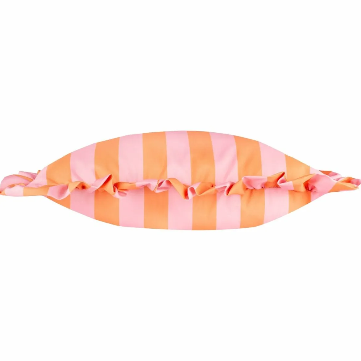 Outdoor Kissenhülle Palm Royale Streifen Rüschen pink orange 50x50cm