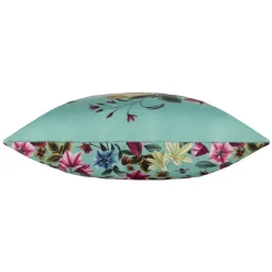 Outdoor Kissen Midnight Garden Birds Vögel aqua blau 43x43cm
