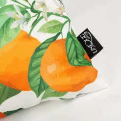 Outdoor Kissen Orangen weiß orange grün 45x45cm