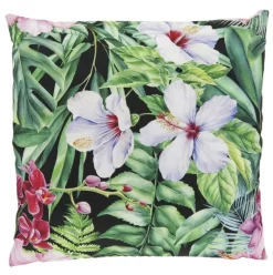 Outdoor Kissen Orchidee schwarz grün pink weiß 45x45cm