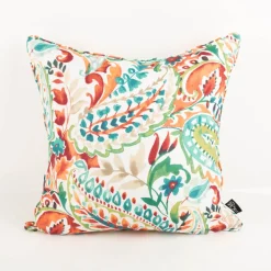 Outdoor Kissen Paisley weiß bunt 50x50cm