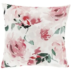 Outdoor Kissen Rosen weiß rosa 45x45cm