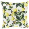 Outdoor Kissen Zitronen Schmetterlinge weiß gelb 45x45cm