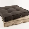 Outdoor Sitzkissen Matratzenkissen Struktur uni dunkles Graubraun 45x45x12cm