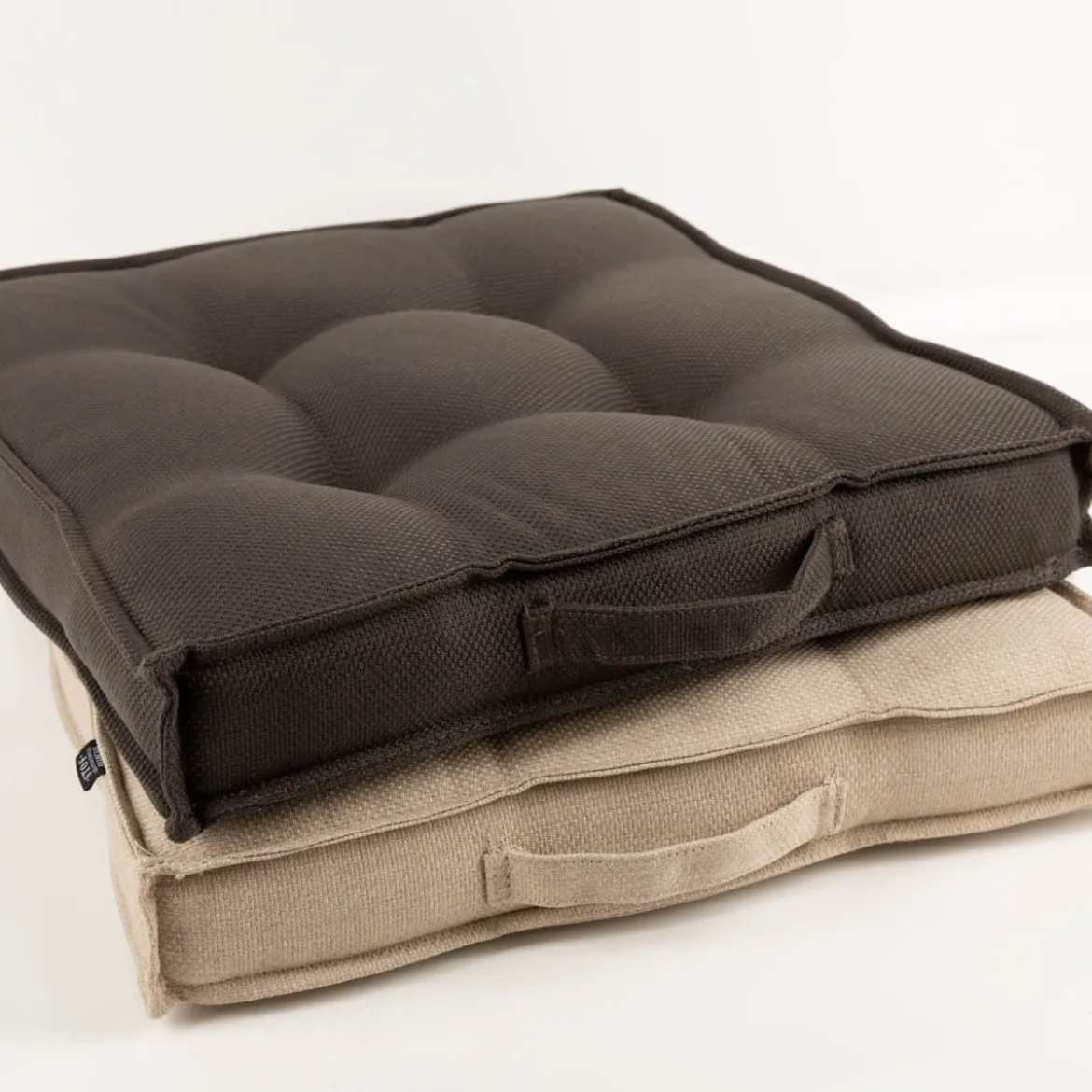 Outdoor Sitzkissen Matratzenkissen Struktur uni dunkles Graubraun 45x45x12cm