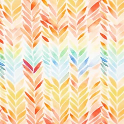 Outdoor Stoff Canvas Aurelia Blätter ZigZag wollweiß bunt wasserabweisend von Swafing 1,40m Breite
