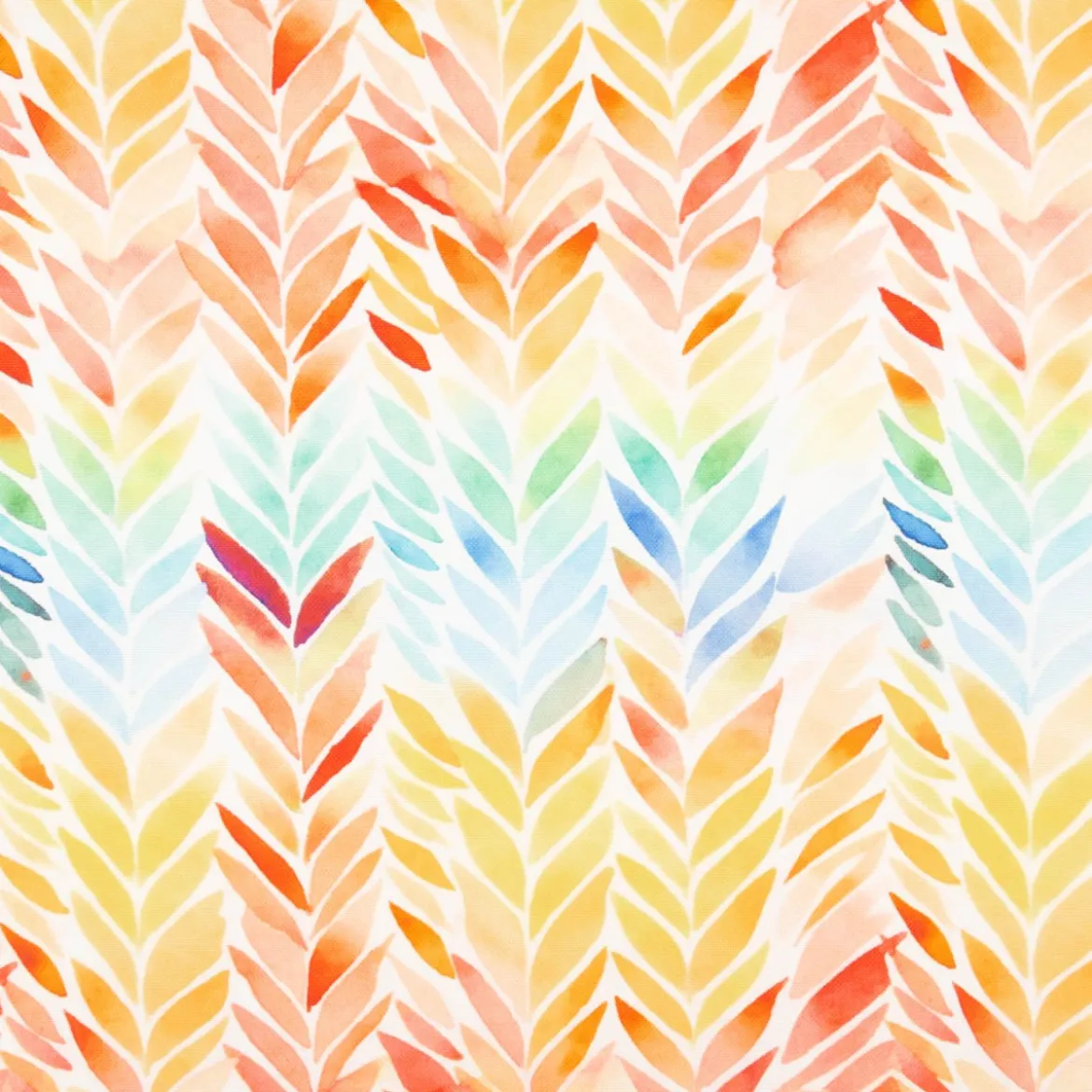 Outdoor Stoff Canvas Aurelia Blätter ZigZag wollweiß bunt wasserabweisend von Swafing 1,40m Breite