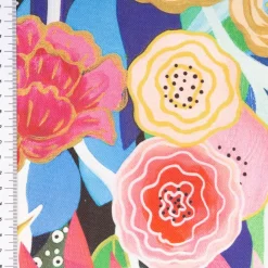 Outdoor Stoff Canvas Aurelia Floral pink/blau wasserabweisend von Swafing 1,40m Breite