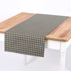 Outdoorstoff Dralon Jacquard Teflonbeschichtung Hahnentritt grau wollweiß 1,40m Breite