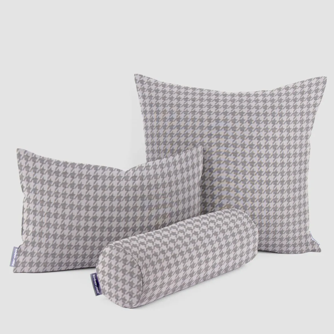 Outdoorstoff Dralon Jacquard Teflonbeschichtung Hahnentritt grau wollweiß 1,40m Breite