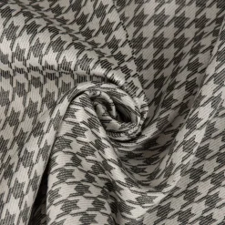 Outdoorstoff Dralon Jacquard Teflonbeschichtung Hahnentritt grau wollweiß 1,40m Breite