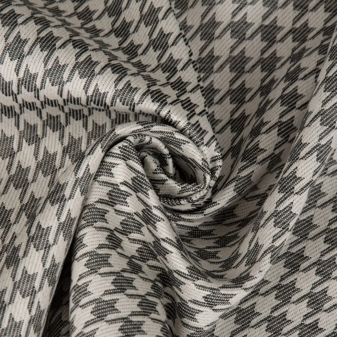 Outdoorstoff Dralon Jacquard Teflonbeschichtung Hahnentritt grau wollweiß 1,40m Breite