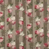 Outdoorstoff Dralon Teflonbeschichtung Streifen Hortensien Blätter hellgrau khaki grün pink weiß 1,40m Breite