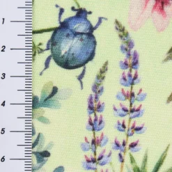 Outdoorstoff Dralon Teflonbeschichtung Blumenwiese Käfer Schmetterling grün bunt 1,40m Breite