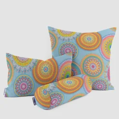 Outdoorstoff Dralon Teflonbeschichtung Mandalas türkis mulitcolor 1,40m Breite