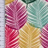 Outdoorstoff Dralon Teflonbeschichtung Tischläufer Palmenblätter weiß bunt 0,43m Breite