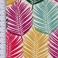 Outdoorstoff Dralon Teflonbeschichtung Tischläufer Palmenblätter weiß bunt 0,43m Breite