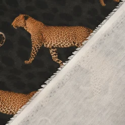 Outdoorstoff Dralon Teflonbeschichtung Leopard Parade Leoparden schwarz braun 1,40m Breite