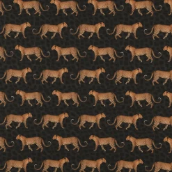 Outdoorstoff Dralon Teflonbeschichtung Leopard Parade Leoparden schwarz braun 1,40m Breite