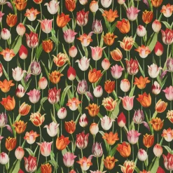 Outdoorstoff Dralon Teflonbeschichtung Tulip Painting Tulpen grün rot 1,40m Breite