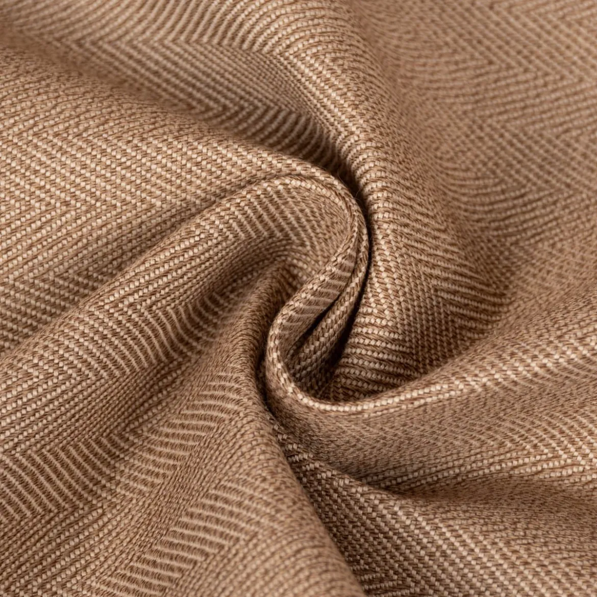 Outdoorstoff Markisenstoff Teflonbeschichtung Arrieta Fischgrätmuster Herringbone braun 1,60m Breite