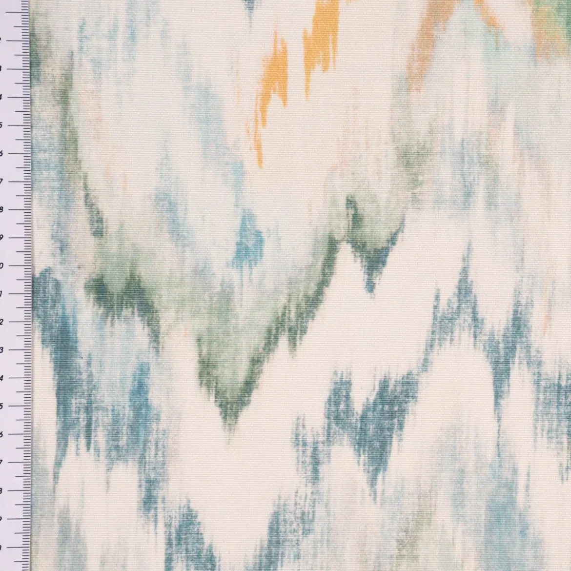 Outdoorstoff polsterfähig Avalak Ibiza Batik ecru grün blau gelb 1,60m Breite
