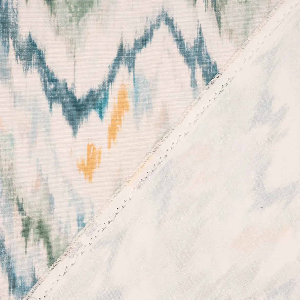 Outdoorstoff polsterfähig Avalak Ibiza Batik ecru grün blau gelb 1,60m Breite
