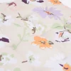 Outdoor Stuhlkissen mit Bindebändern Blüten Blumen beige hellgrün weiß 40x40x3cm