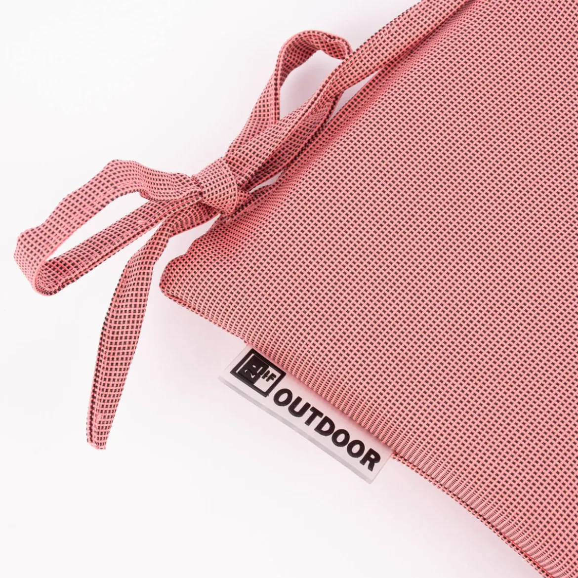Outdoor Stuhlkissen mit Bindebändern St. Maxime Struktur rosa 38x38cm