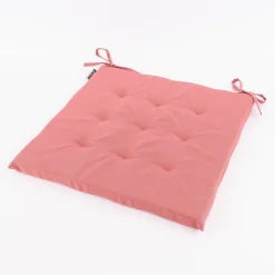 Outdoor Stuhlkissen mit Bindebändern St. Maxime Struktur rosa 38x38cm