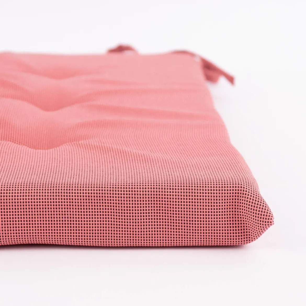 Outdoor Stuhlkissen mit Bindebändern St. Maxime Struktur rosa 38x38cm