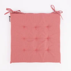 Outdoor Stuhlkissen mit Bindebändern St. Maxime Struktur rosa 38x38cm